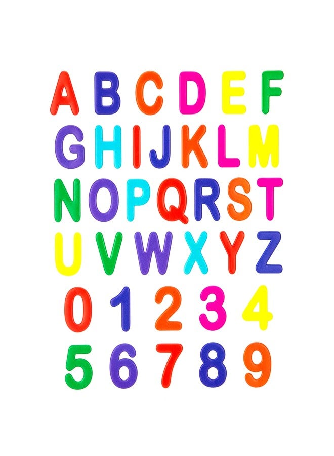 JesPlay Alphabet Letters & Numbers - 36 Piece Reusable Window Stickers Gels & Decals - Full Alphabet and Numbers - Puffy Sticker Activities for Classroom, Teacher Essentials, Nursery - Image 2